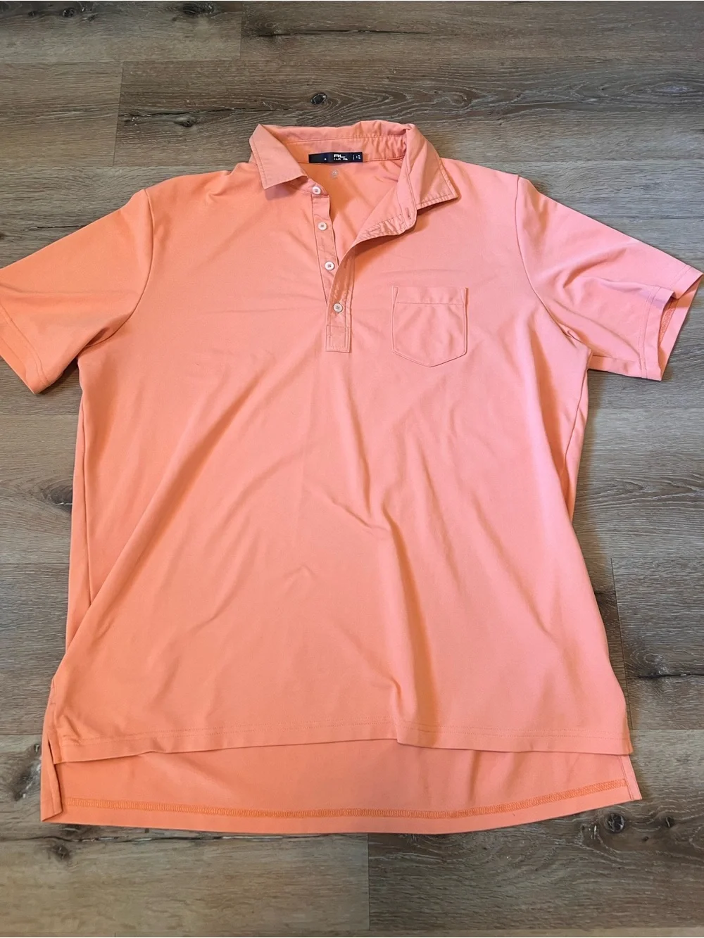 RL Ralph Lauren XL Men's Pocket Polo Shirt - Peach